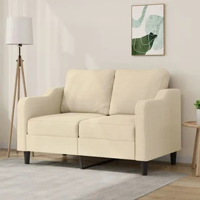 Divano A 2 Posti Crema 120 Cm İn Tessuto /