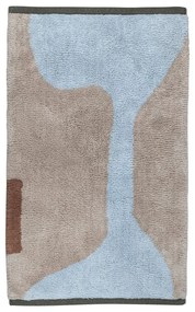 Tappeto lavabile in cotone azzurro e beige 50x80 cm Figura - Mette Ditmer Denmark