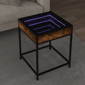 Tavolino Da Salotto Con Led Infinity Rovere Fumo 40x40x51 Cm /