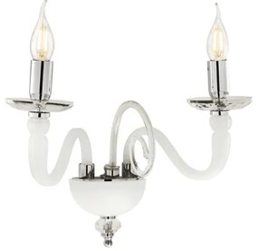 Applique DEBUSSY 2 luci in vetro lavorato a mano Bianco 38x32 cm