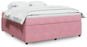 Giroletto A Molle Con Materasso Rosa 180x200 Cm İn Velluto /