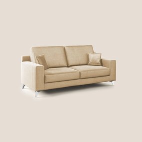 Michael divano moderno in morbido velluto impermeabile T01 beige 166 cm