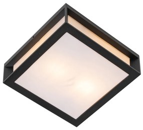 Lampada da parete esterna moderna nera a 2 luci IP44 - Jeffrey