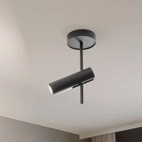 SIGMA Faretto da soffitto Leda 1, verde oliva, a 1 luce, acciaio, altezza 34 cm