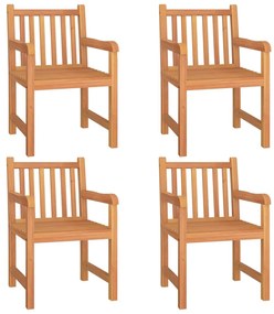 Set da pranzo per giardino 5 pz in legno massello di teak