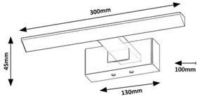 Rabalux 75024 - Illuminazione LED per specchio da bagno LORIC LED/6W/230V IP44 30 cm nero
