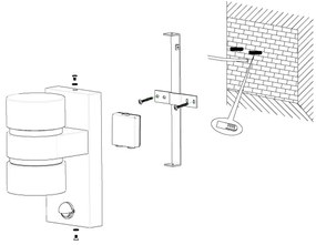 Eglo 96277 - Applique da esterno con sensore ATOLLARI 2xLED/6W