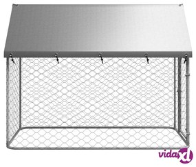 vidaXL Gabbia per Cani da Esterno con Tetto 200x100x150 cm