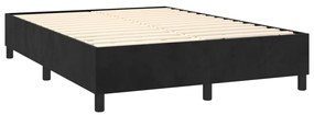 Letto a Molle con Materasso e LED Nero 140x190 cm in Velluto