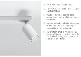 Plafoniera bianca Etna - Sollux