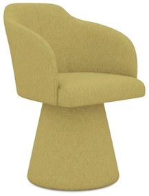 Sedia da pranzo gialla in imbottito Kanoa – Makamii