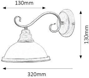 Rabalux 2751 - Applique ELISETT 1xE27/60W/230V