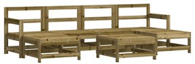 Set Salotto da Giardino 7 pz in Legno Impregnato di Pino