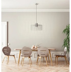 Eglo 43651 - Lampadario su corda MILLIGAN 1xE27/40W/230V d. Argento 48 cm