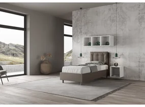 Letto contenitore imbottito 80x200 similpelle cappuccino Annalisa