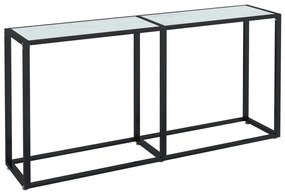 Tavolo consolle bianco marmo 160x35x75,5 cm in vetro temperato