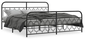 Giroletto Con Testiera E Pediera Metallo Nero 200x200 Cm /