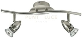 Spot led sunny nickel 2 luci attacco gu10 led 5w 400lm 2700k 13x9x1...