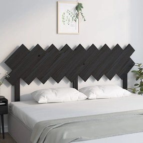 Testiera Per Letto Nera 178x3x80,5 Cm İn Legno Massello Di Pino /