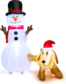 Costway Decorazione natalizia gonfiabile con Luci LED Integrate, Decorazione per interni ed esterni per feste