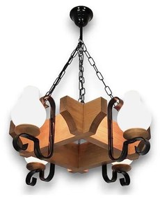 Brilagi - Lampadario a sospensione con catena QUEEN 4xE14/40W/230V faggio