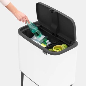 Cestino per la spazzatura in acciaio bianco per raccolta differenziata/touch 34 l Bo Touch Bin – Brabantia