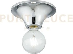 Plafoniera vesevus cromo 1 luce attacco e27 18x18x8cm in metallo