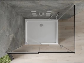 Mexen Omega cabina doccia scorrevole 100 x 90 cm, grafite, cromo + piatto Flat, bianco - 825-100-090-01-40-4010