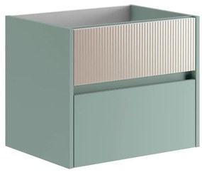 Mobile da bagno sotto lavabo Niwa verde laccato opaco L 59.5 x H 50 x P 45.5 cm 2 cassetti, lavabo non incluso