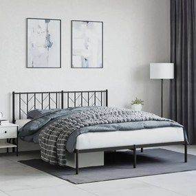 Giroletto Con Testiera İn Metallo Nero 160x200 Cm /