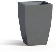 Vaso Parodia Resina Quadrato Grigio H50 33x33Cm