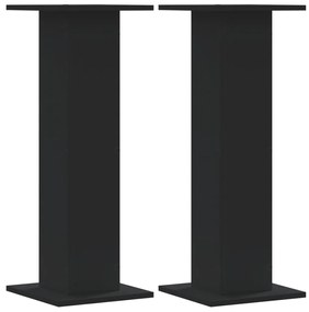 Supporti Per Piante 2 Pz Neri 30x30x80 Cm Legno Multistrato /