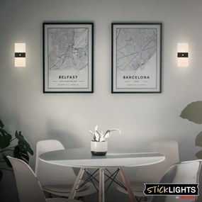 Briloner 3888015 - Lampada da parete ricaricabile LED con sensore AURA LED/2,5W/5V 1800 mAh nera