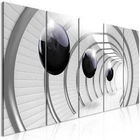 Quadro Space Tunnel (5 Parts) Narrow  Colore bianco e nero, Dimensioni e Misure 225x90