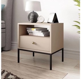 Comodino MONO 56x54 cm beige/nero