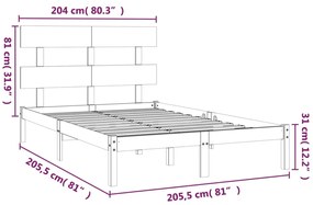 Giroletto Nero in Legno Massello 200x200 cm