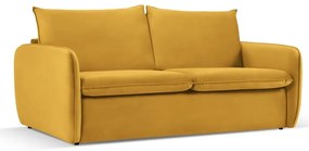 Divano letto in velluto senape 214 cm Vienna - Cosmopolitan Design