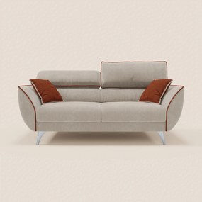 Michelangelo divano 2 e 3 posti con sedute allungabili e poggiatesta reclinabili - Bicolore in tessuto smacchiabile T23