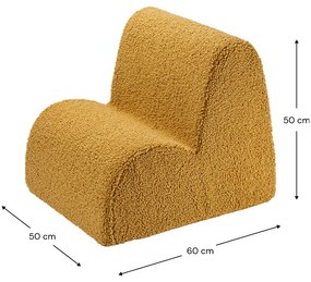 Poltrona per bambini marrone con rivestimento in bouclé Cloud – Wigiwama