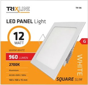 Lampada LED da incasso SQUARE LED/12W/230V 2700K