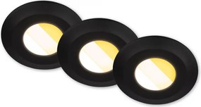 Briloner 7589035 - Set 3x LED dimmerabile per bagno, plafoniera da soffitto KLIRA, 1xLED/4,9W/230V, IP44, nero