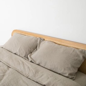 Set copripiumino e federa grigio chiaro/grigio tortora in lino per letto matrimoniale 200x200 cm Natural – Native Natural