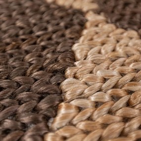 Passatoia marrone/di colore naturale in misto iuta tessuta a mano 60x230 cm Effie Diamond – Flair Rugs