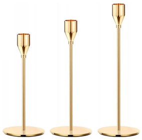 Set da 3 portacandele dorati
