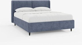 VALKIRIA letto di design con vano contenitore e testiera avvolgente - 2 cuscini imbottiti e tessuto Oeko-Tex®
