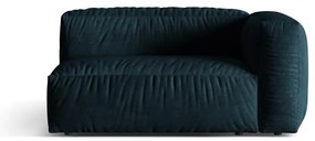 Parte divano componibile blu scuro (con penisola a destra) con rivestimento in velluto Martina – Micadoni