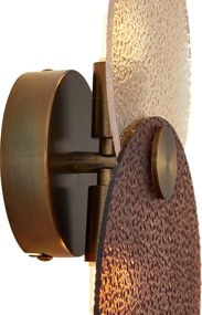 Applique Art Déco bronzo scuro con vetro ambrato 2 luci - Text