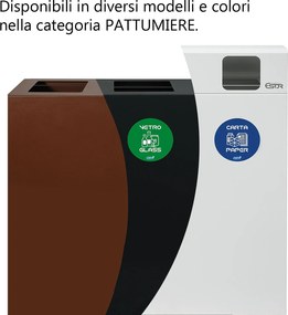 Mobile per Raccolta Differenziata 4 Scomparti 240 L 120x30x96 cm in Acciaio Verniciato Corten...