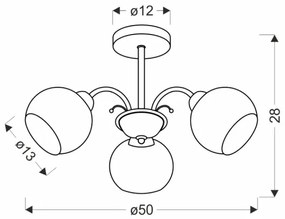 Lampadario a stelo NESTOR 3xE27/40W/230V ottone