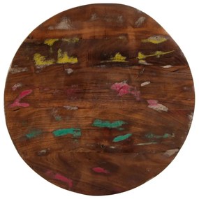 Piano Per Tavolo Ø 90x2,5 Cm Rotondo Legno Massello Di Recupero /